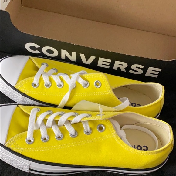 yellow converse low tops